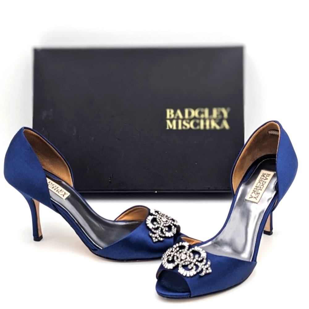 Badgley Mischka Women's Cher Pump, Electric Blue, 7.5 US